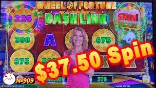 Bravo High Limit Wheel of Fortune Cash Link Slot $37.50 A Spin JACKPOT HANDPAY 赤富士スロット 高額スロット