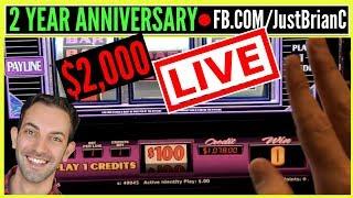 $2,000 Live Stream  $100 Wheel of Fortune + MORE!   Slot Machine Pokies w Brian Christopher