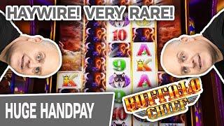 HAYWIRE! EXTREMELY RARE!  My BIGGEST HIT EVER on Buffalo Chief! Hard Rock SLOTS