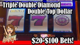 $50 Triple Double Diamonds and Double Top Dollar! All High Limit!  Handpay Jackpot!