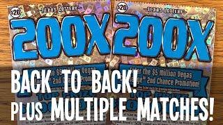 YES!! BACK to BACK WINS! $20 200X  TEXAS LOTTERY Scratch Off Tickets