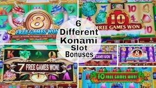 30 Minutes KONAMI Slot Machines Bonuses & ALL FEATURES !!!! 6 Different Konami Slot Games