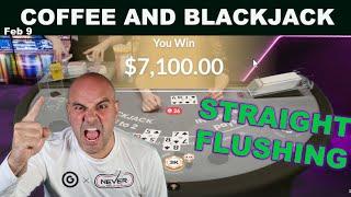 Feb 9 - $93,000 INSANE RUN CONTINUES - Coffee and Blackjack