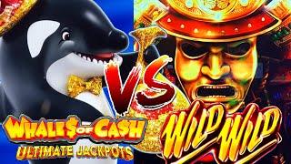 SLOT BATTLE TUESDAY! [EP#10]  WHALES OF CASH ULTIMATE JACKPOTS VS. WILD WILD SAMURAI Slot Machine