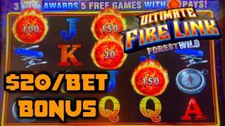 HIGH LIMIT Ultimate Fire Link Forest Wild & Lock It Link Piggy Bankin' Bonus Round Slot Machine