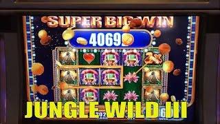 SUPER BIG WINJUNGLE WILD III Slot machine (WMS)GREAT WIN ! Live play & Bonus /$2.50 MAX BET