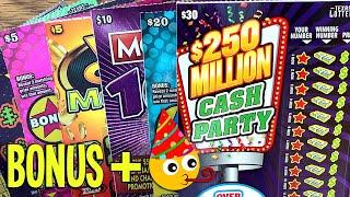 BONUS WIN + !  $110/TICKETS! $30 Cash Party + $20 Mega 7s  Texas Lottery Scratch Offs
