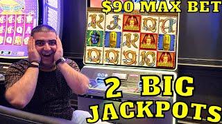$90 MAX BET Bonus CLEOPATRA Slot & 2 BIG HANDPAY JACKPOTS