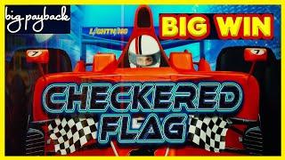 BIG BET COMES THROUGH! NEW Lightning Dollar Link Checkered Flag Slot!