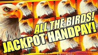 JACKPOT HANDPAY! EAGLE BUCKS!! AND BUSTED FOR VIDEO RECORDING! Slot Machine (AINSWORTH)