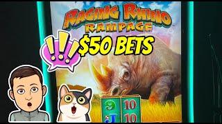 $50 BETS! on Raging Rhino Rampage!
