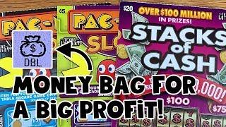 Oh Yeah!!  $5 Pac-Man Slots + $20 Stacks of Cash!  TEXAS LOTTERY Scratch Off Tickets