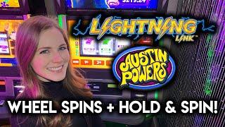 New Austin Powers 3 Reel! Lightning Link Slot Machines! Wheel Spins + Hold & Spins!!