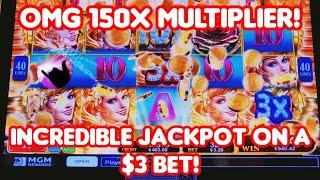 INCREDIBLE JACKPOT ON A $3 BET! 150x Wild Multiplier on Sparkling Roses!