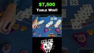 AMAZING LUCKY HANDS  GET US AN AWESOME BLACKJACK TABLE WIN #shorts