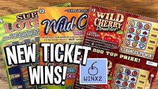 NEW TICKET WIN$!  10X Wild Cash + 10X Wild Cherry Doubler  TEXAS LOTTERY Scratch Offs