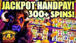 JACKPOT HANDPAY! OVER 300+ SPINS!! EXTREME FREE GAMES! WONDER 4 BOOST BUFFALO Slot Machine
