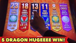 •️5 DRAGON GRAND HUGE WIN•️MAX BET $8.80 DANCING DRUM SLOT BONUS | Las Vegas Aria Casino Slot