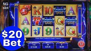 High LimitThunder Cash Slot Machine Bonus  BIG WIN$20 Bet Bonus,Better Than HANDPAY JACKPOT