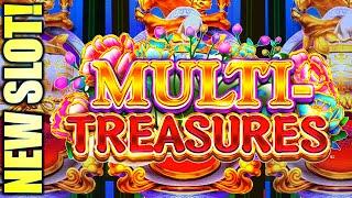 NEW SLOT! RETRIGGERS GALORE!  MULTI-TREASURES (CAI LAI 8 FANG) Slot Machine (KONAMI GAMING)