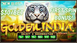 ️NEW SLOT ️Golden India Fiery Hot Jackpots HIGH LIMIT $30 Bonus Round Slot Machine Casino