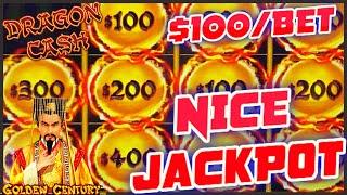 HIGH LIMIT Dragon Cash Link Golden Century HANDPAY JACKPOTS $100 Bonus Round Slot Machine Casino