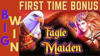 BIG WIN on EAGLE MAIDEN SLOT MACHINE POKIE!  PLUS 2 MORE EAGLE SLOT MACHINES!