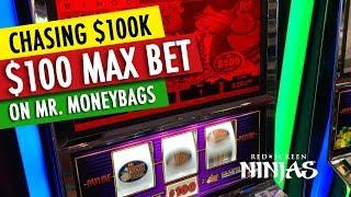 VGT SLOTS - $100,000 MR. MONEY BAGS FOR - $100 MAX BET SUPER HIGH LIMITS POOL HANDPAY JACKPOT!!!
