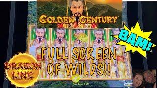 FULL SCREEN OF WILDS on Dragon Link Golden Century!