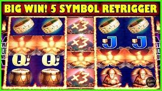 * SUPER BIG WIN *  FIRE LIGHT II - 5 SYMBOL BONUS RETRIGGER  (Aristocrat Slot Machine)