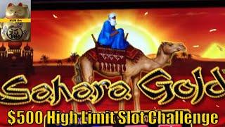 OMG!! LAST SPIN BONUSHIGH LIMIT SLOT CHALLENGE$500 Slot PlaySAHARA GOLD Slot (Aristocrat) 栗スロ
