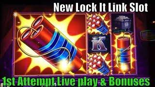 FUN ! NEW LOCK IT LINK !Cats, Hats & More Bats / Eureka Reel Blast ! Slot machine (5 cent ) 彡栗スロ