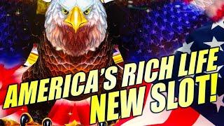 NEW SLOT! BIG WIN BONUS!  AMERICA’S RICH LIFE (SEASIDE RICHES) Slot Machine (KONAMI GAMING)