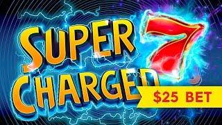 RETRIGGER BONUS! Super Charged 7s Slot - $25 MAX BET!