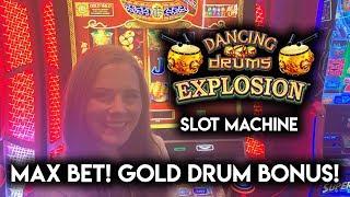 $10 MAX Bet BONUS! Dancing Drums Explosion Slot Machine!