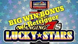 Changing 7s Lucky Stars - Big Win bonus w/ a retrigger - 5c denom - Slot Machine Bonus