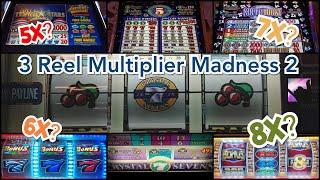 3 Reel Multiplier Madness 2! 5 Times Pay, Super Lucky Times Pay, Spitfire Multipliers, Crystal 7s