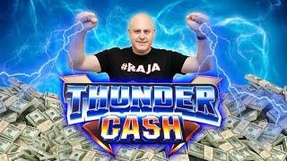 Lightning Strikes 3 Times on Thunder Cash  Free Games Keep Paying on High Limit Ainsworth Slots
