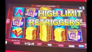 HUGE WINS: Lock it Link Slot High Limit Retrigger Collection.