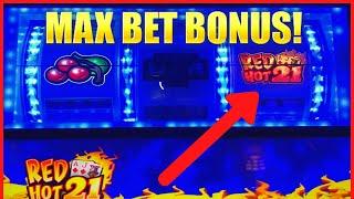 HIGH LIMIT Double Diamond Red Hot 21 $50 Bonus Round & Rising Fortunes Jin Ji Bao Xi   Slot Machine