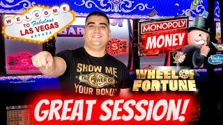 High Limit Slot Machines! Top Dollar, Wheel Of Fortune & Monopoly Slot Machine Bonuses-GREAT SESSION
