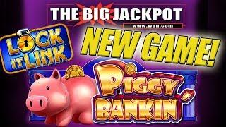 (MUST WATCH) INSANE JACKPOT! 3 Lock It Link JACKPOT$ on NEW GAME Piggy Bankin'  The Big Jackpot