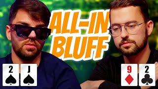 HUGE POKER BLUFF ALL IN with JACK HIGH!  #Shorts