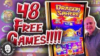 MASSIVE Bonus Round WIN!  48 Free Games on Dragon Sphere!