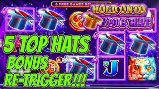 312 LIMIT Lock It Hold Onto Your Hat 2 HANDPAY JACKPOTS ~ RARE 5 TOP HATS RETRIGGER ~ EPIC COMEBACK
