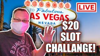 LIVE SLOTS FROM VEGAS  THE $20 SLOT CHALLENGE