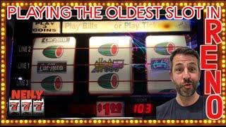 I FOUND THE OLDEST SLOT MACHINE IN RENO @ CAL NEVA • DRAGON LINK BIG WIN • Slots w/ NEILY777