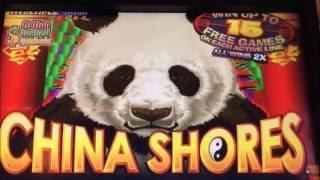 CHINA SHORES 4-5-5-5-4 Reel Slot machine (KONAMI) BONUS BIG WIN $1.50 Bet