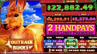 My BIGGEST HANDPAY JACKPOT on Mighty Cash Outback Bucks Slot Machine ! Live High Limit Slot Action