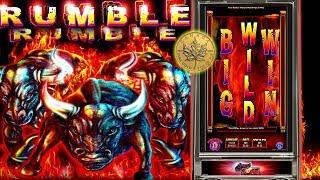Rumble Rumble - Full screen of wilds - live play w/ bonus - Slot Machine Bonus